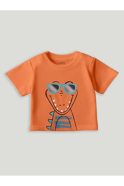 luay Unisex Cotton Adorable Orange T-Shirt: Cute and Comfy Everyday Wear 9-12 M