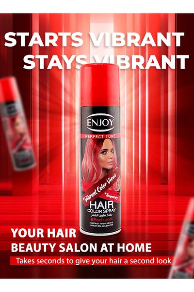 Enjoy Red Hair Color Spray 150ml – Instant, Quick-dry, Washable, Long-lasting For All Hair Types