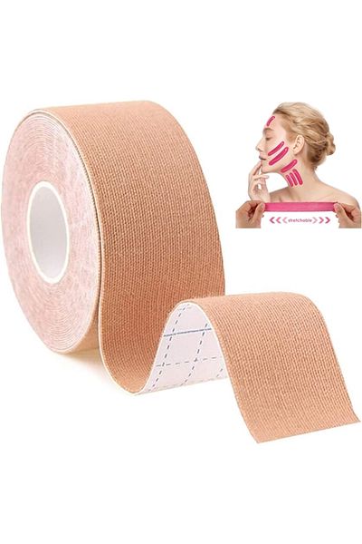 Boldy شريط كينيسيو للألم - شريط كينيسيوتيبي - شريط الثدي - شريط رفع الوجه - شريط رياضي - شريط كينيسيو 3 سم × 5 م.