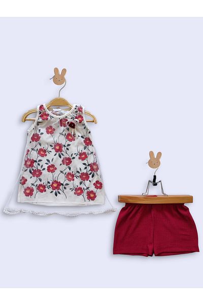 PİNPON Tulle Floral Shorts Set