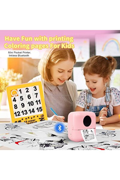KidLe Thermal Mini Printer,Bluetooth Printer for Phone, Wireless Label Printer with Tape X5P