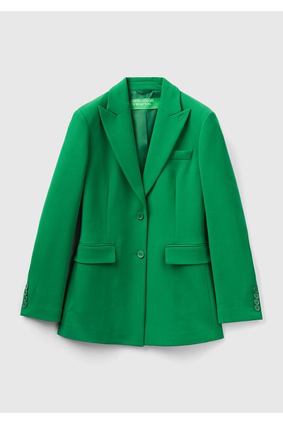 United Colors of Benetton Jachetă verde de damă - cu nasturi dubli
