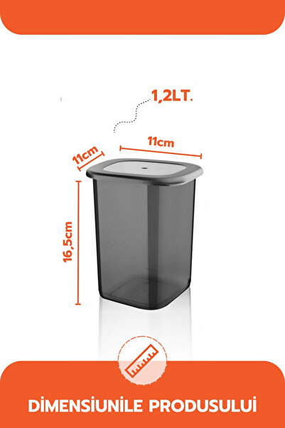 GİNZAMAİSON Set de 12 recipiente alimentare de 1200 ml, cu 25 de etichete cadou, antracit, capac pătrat