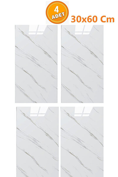 Bien Home Yeni 30x60CM Beyaz Mermer Desen Görünümlü PVC Kendinden Yapışkanlı ...