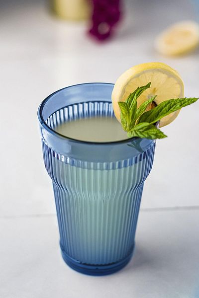 EWs Acrylic Navy Blue 6-Piece Tall Glass & Water Soft Drink Glass 400 ml (Not Glass)