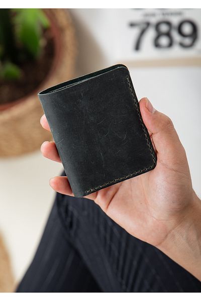 Niki Leather Carlos Handmade Khaki Real Leather Wallet Card Holder