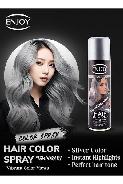 Enjoy Silver Hair Color Spray 150ml – Instant, Quick-dry, Washable, Long-lasting For All Hair Types