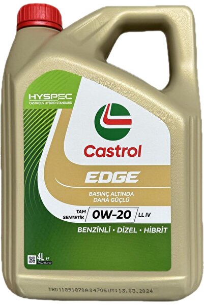 CASTROL EDGE 0W-20 Ll IV 4 LİTRE MOTOR YAĞI