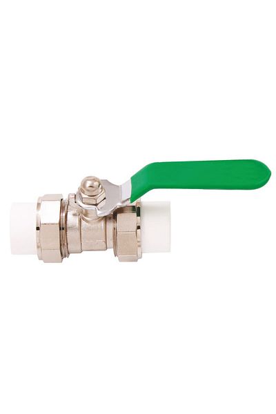 flores PPR stopcock with lever and union nut, 32 mm x 32 mm