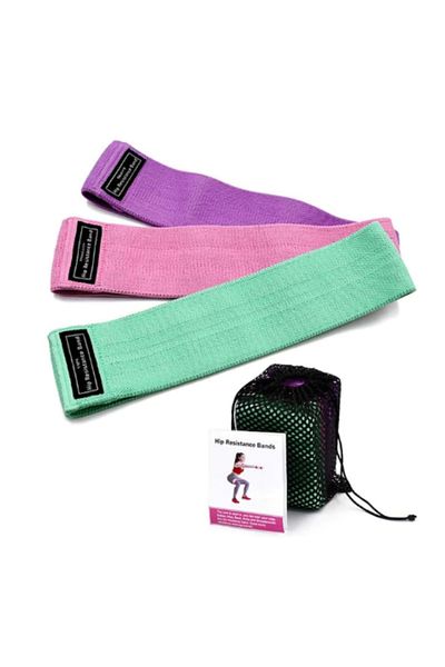 sanitayakı Benzi fitness elastice – Set 3 buc, 3 niveluri de rezistenta pentru coapse, fese si picioare
