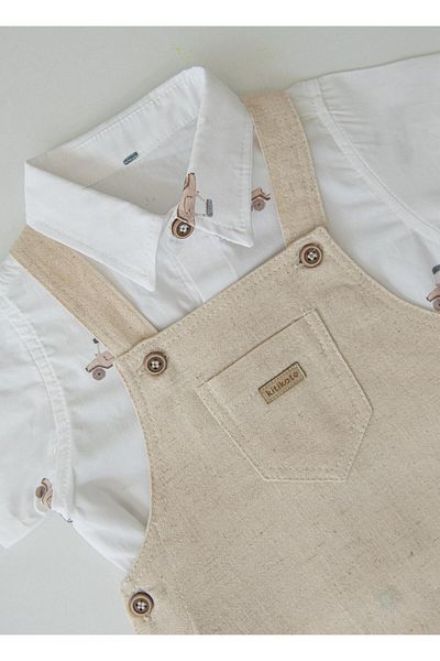 kitikate Graffin Shorts Salopet 2-Piece Set Beige