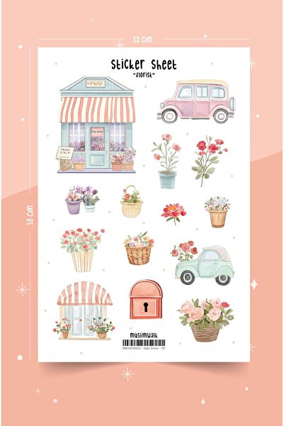 MuslimWalk Florist – Çiçekçi Dükkanı – Sticker Seti #161