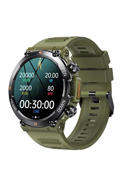 ideal STORE Ceas inteligent ARMYWatch® IdealStore, 1,28 HD inch, funcție de apel, rezistență la apă IP68, ediție verde