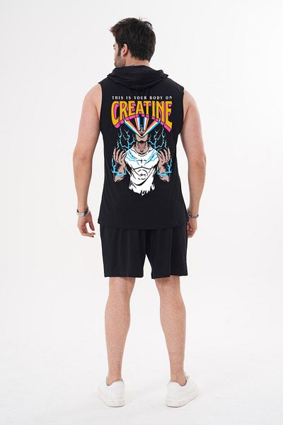 ACTIVE MODA Men -Creatinge -Printed Sports Singlet - Shorts Set 2-Pack Large Size Cotton