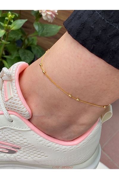kurukafagift Steel Anklet Thin Bulk Stone Model Gold Color