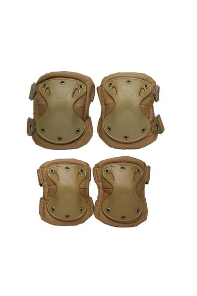 Globalport Retail Set Protectie Genunchiere si Cotiere Army, Brown Beige, marime universala
