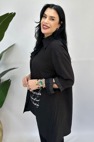 GÖKSEL Linen Sleeve Detail Design Tunic Large Size