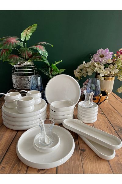 CASA DE BELLA Victory 31 Piece Porcelain Breakfast Set for 6 People