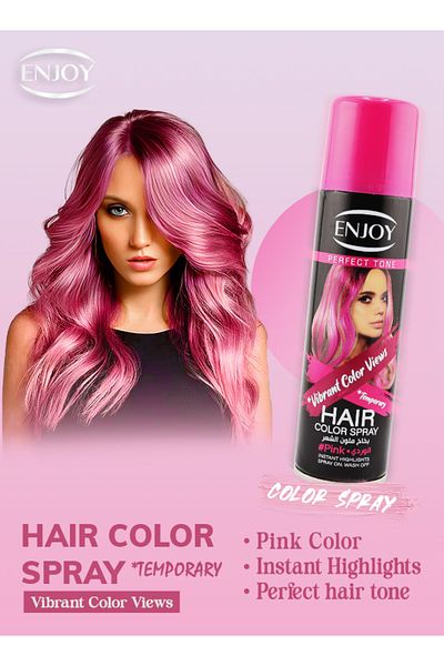 Enjoy Pink Hair Color Spray 150ml – Instant, Quick-dry, Washable, Long-lasting For All Hair Types