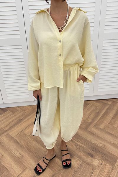 Suzi Women Oversize Shirt Pants Suit 50957