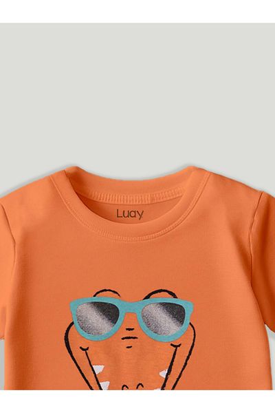 luay Unisex Cotton Adorable Orange T-Shirt: Cute and Comfy Everyday Wear 9-12 M
