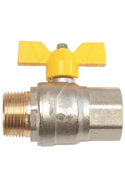 flores Bronze gas shut-off valve with butterfly, 1", Fi + Fe