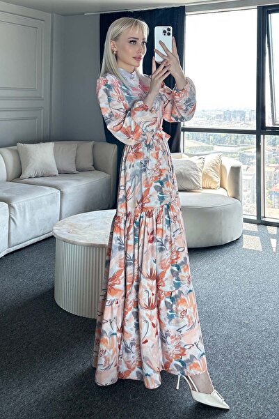 benguen Πλακάκι φόρεμα Hijab με σχέδιο 531-1