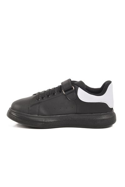 AYAKMOD Pantofi sport pentru băiat cu șireturi cu velcro alb negru 160 F