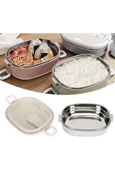 Tantitoni 1.8 Liter, 2 Layers, Food Container, Food Container, Stainless Steel, Pink