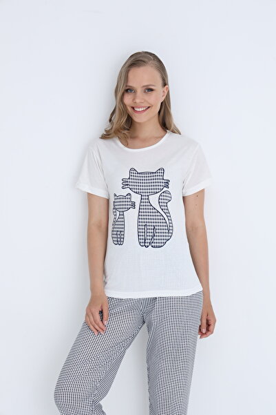 STELLAPİNK Kadın Pamuklu Pijama Takımı