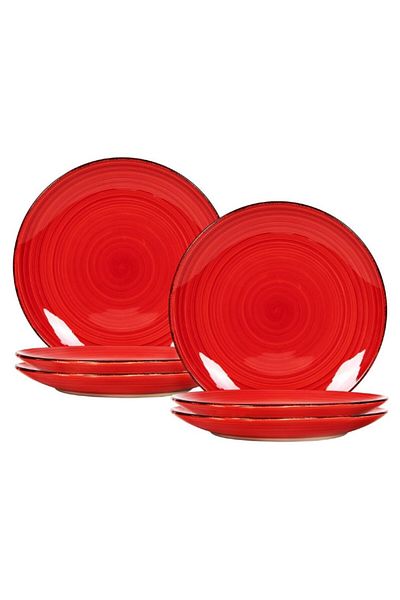 Tavola Ceramic dinner set of 6 dessert plates red plates 19 cm RUBY RED