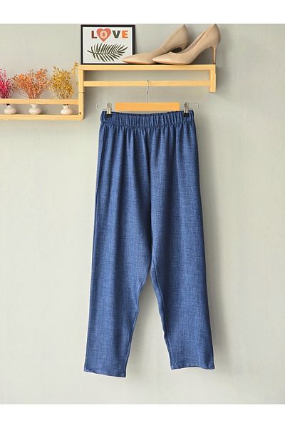 ENDAMIM Linen Pants Large Size Comfortable Fit Without Pockets Elastic Waist