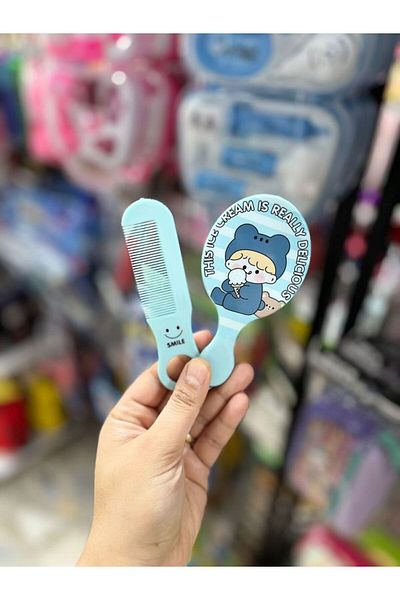 EyER Shoping Children's Comb Mirror Set Small Size Blue