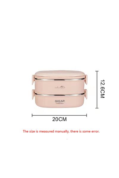 Tantitoni 1.8 Liter, 2 Layers, Food Container, Food Container, Stainless Steel, Pink