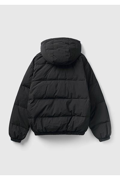 United Colors of Benetton Men's Black Feather Padded Goose Coat