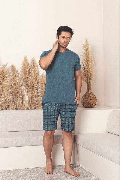 Sude HOMEWEAR Costum de pijama pentru bărbați cu mâneci scurte