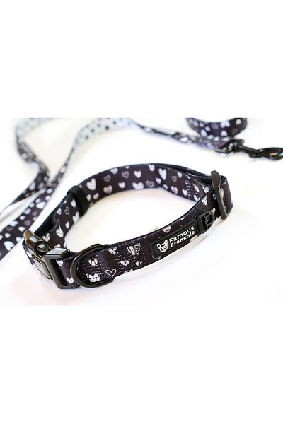 Famous Frenchie Zgarda pentru caini, Famous Frenchie, Black Hearts
