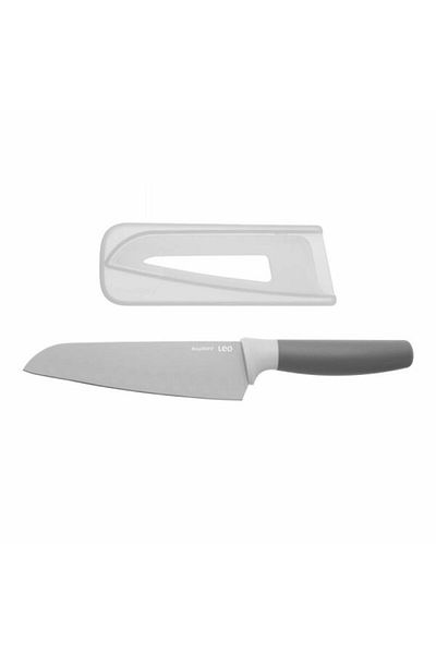 Berghoff Santoku knife, 17cm, protective sheath, Steel, Grey