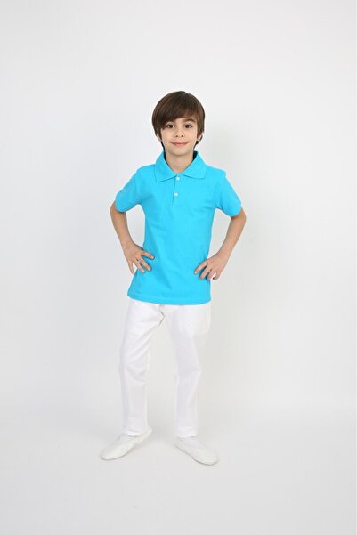 vyloo Boy'S- Short Sleeve Lacoste Polo Neck T-Shirt and White Linen Pants
