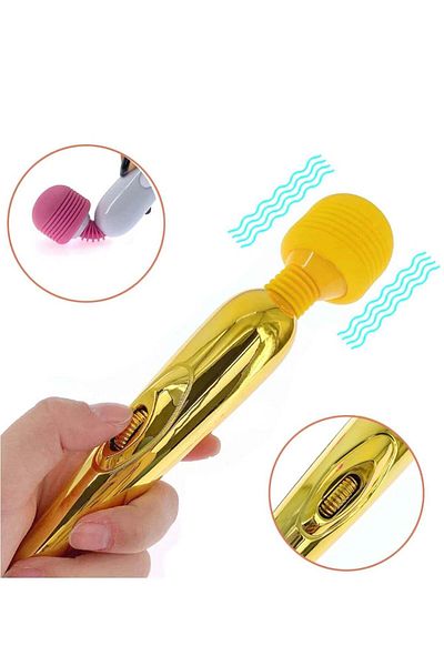 WildFashion Vibrator tip WAND pentru stimulare clitoridiana, cu cap flexibil, Alb+Roz, TOY499-25