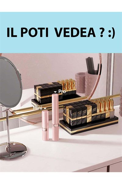 WildFashion Mini vibrator tip ruj, model PRO, discret si usor de transportat, Negru, TOY487-1