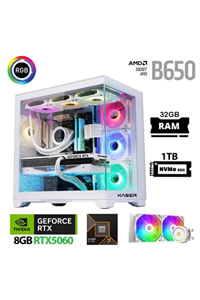 XASER Lexus X600 Ryzen 7 9700x 32gb Ddr5 Ram 1tb Nvme Ssd 8gb Rtx5060 Sıvı Soğutmalı Oyuncu Bilgisayarı