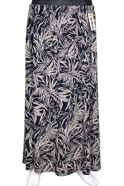 HESNA Women's Ecem Battal Size 8 Piece Elastic Black Skirt D40