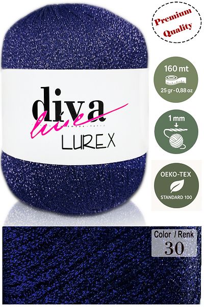 Diva İplik Diva Lurex 30 Navy Blue