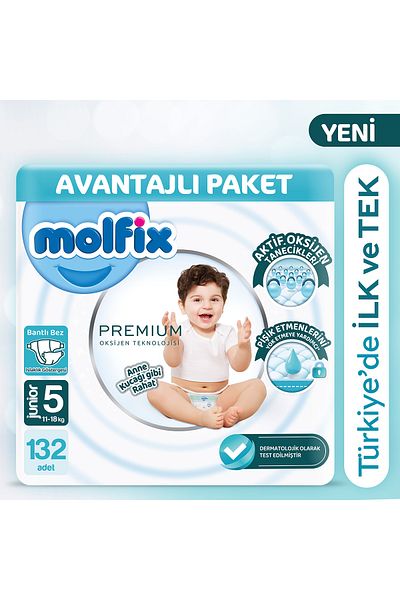 Molfix Premium Advantageous Package Size 5 132 Pieces