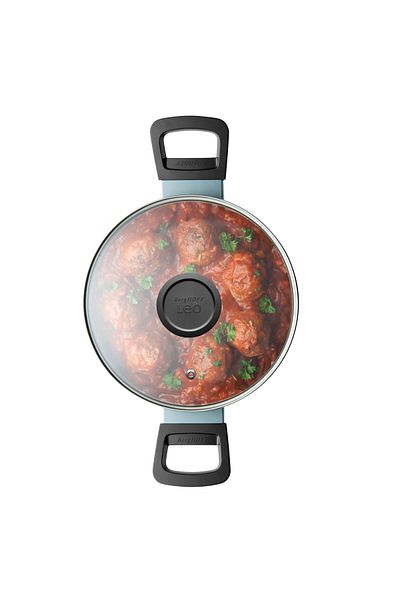 Berghoff Slate Saucepan, 20 cm, 2.9L, lid, Aluminum, Glass, Blue