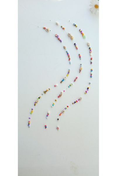 tutu tasarım alaçatı Hair Bead Triple Set Colorful Hair Accessory
