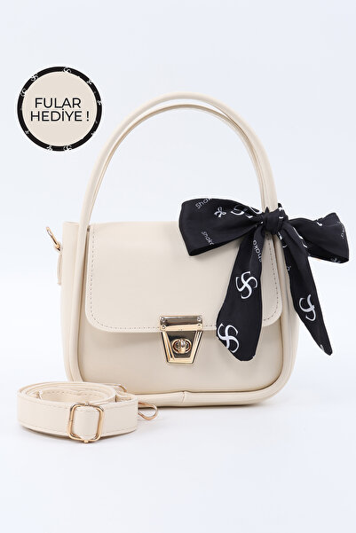 SHAKA Geantă de mână și de umăr din piele artificială cremă Shk235 cu un sing...