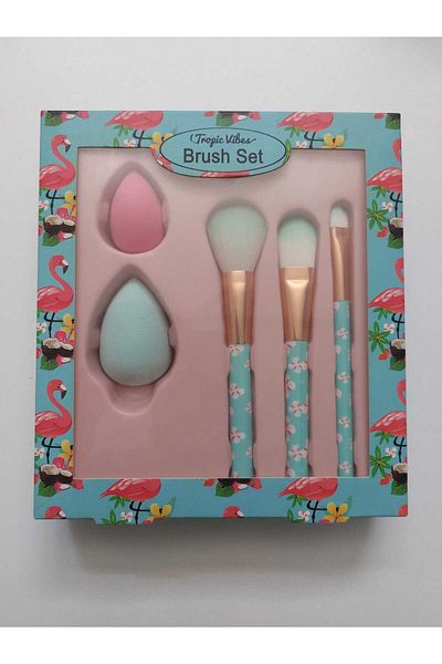 M.C Tropic vibes - makeup brush and sponge 5-piece set