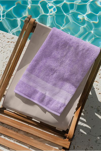 Ellaline Lilac Beach Towel 100% Cotton Certified Sea & Pool Towel 70X130Cm